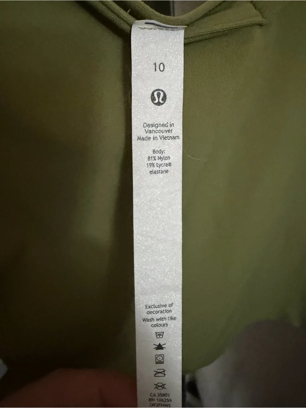 lululemon Align Olive Green V-Neck Long Sleeve Top